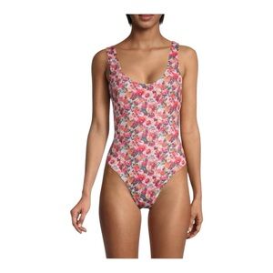 ONIA Rachel Floral-Print One-Piece Swimsuit in Liberty Floral Garden NWT